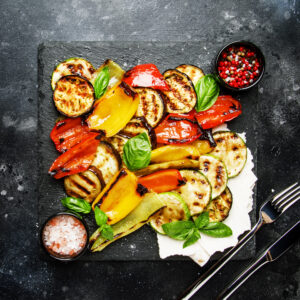 21. Gegrilltes Gemüse auf Linsen